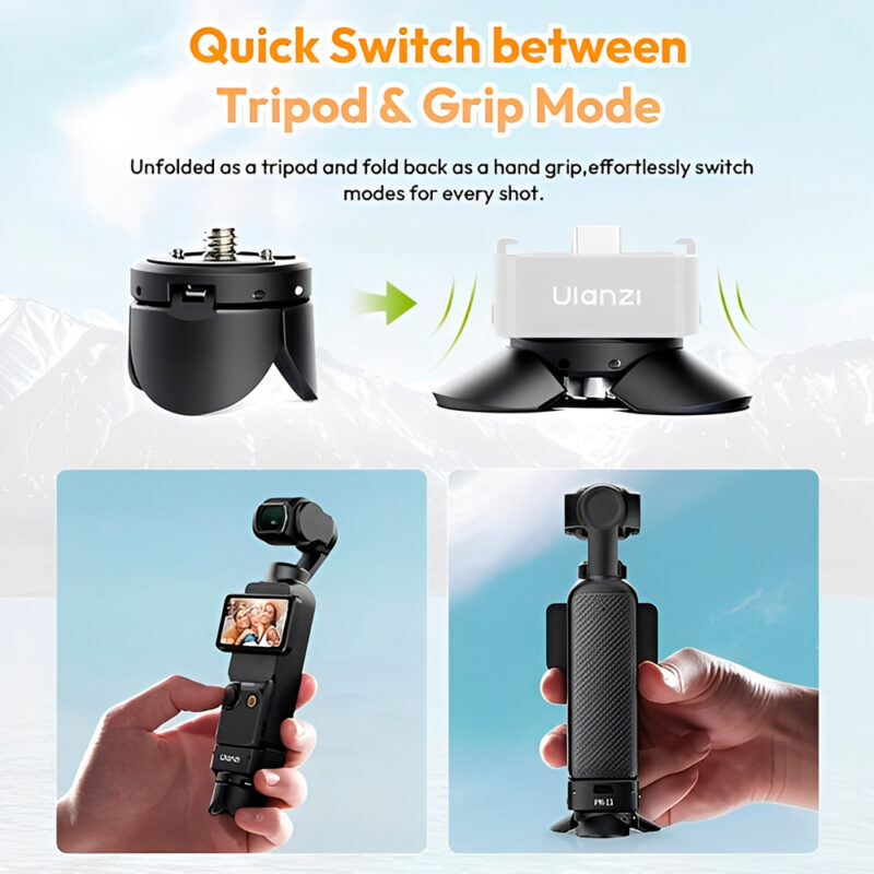 Mini Tripé Rosca 1/4" Ulanzi para Osmo Pocket 3 Preto