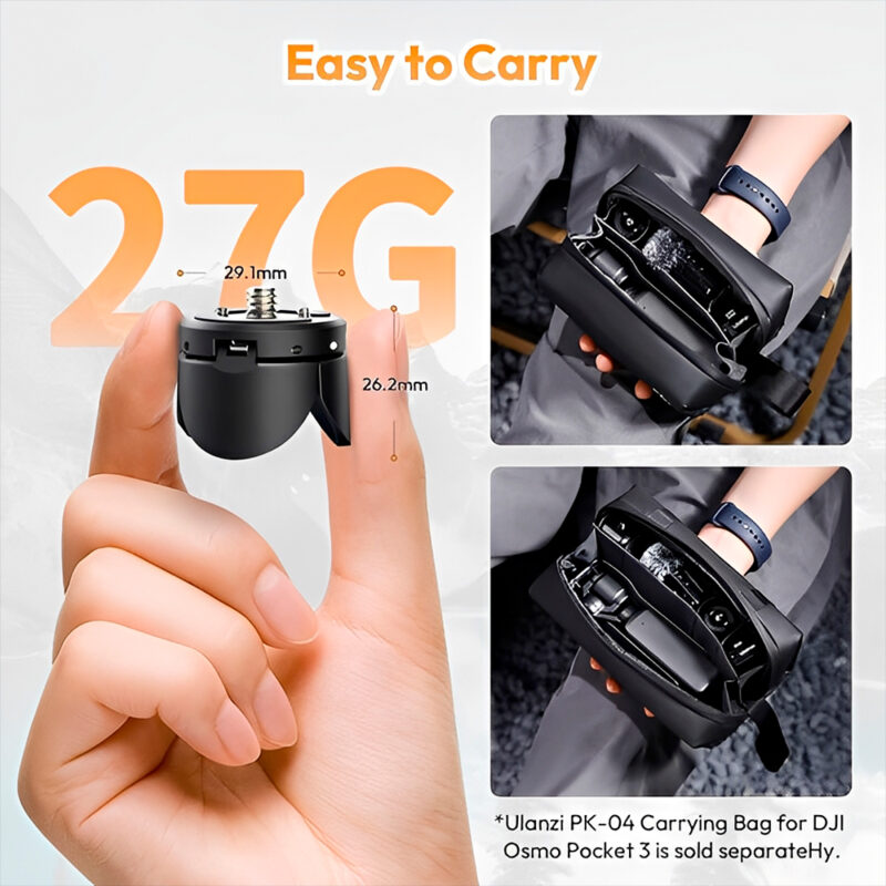 Mini Tripé Rosca 1/4" Ulanzi para Osmo Pocket 3 Preto