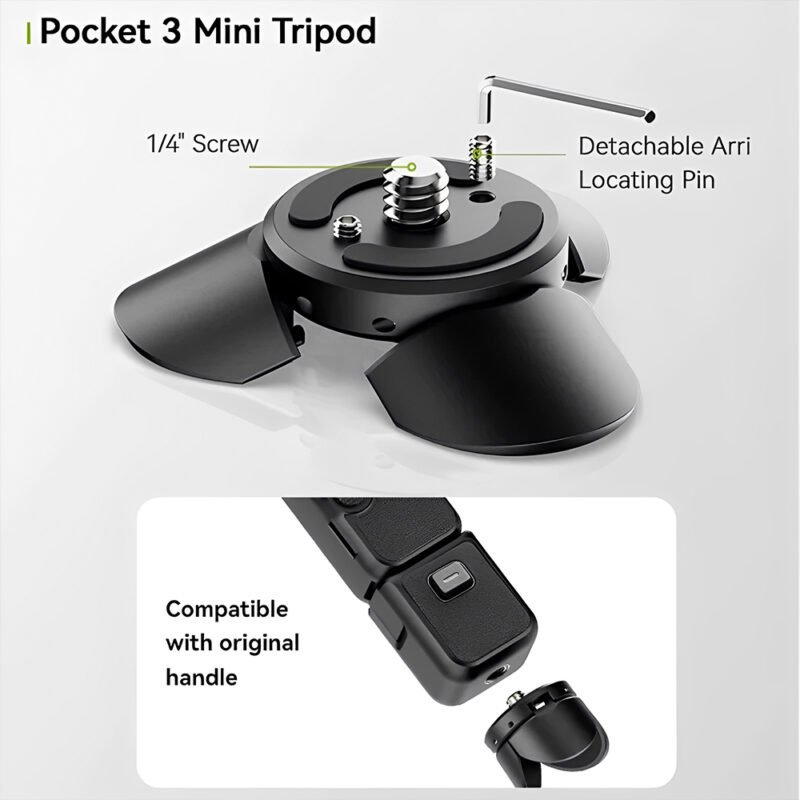 Mini Tripé Rosca 1/4" Ulanzi para Osmo Pocket 3 Preto