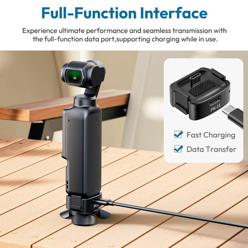 Adaptador Ulanzi PK-11 p/DJI Osmo Pocket 3 USB-C e 1/4"