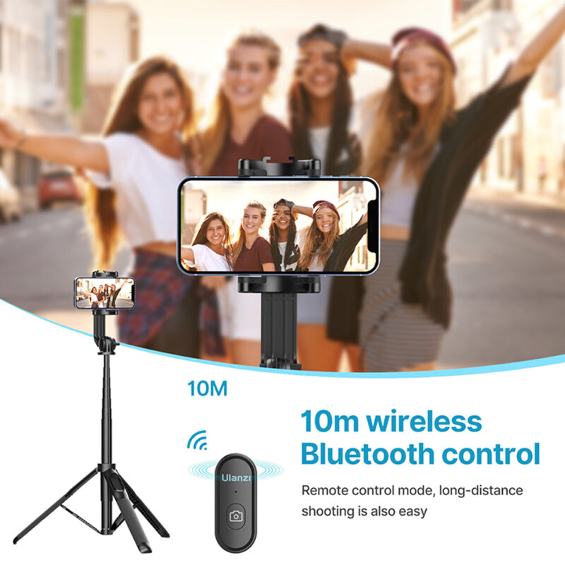 Tripé/Bastão de Selfie Ulanzi 1.5M Controle Remoto Preto