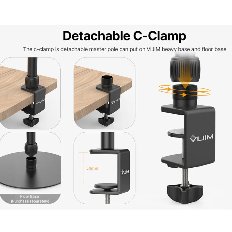 Suporte de Mesa Câmera Ulanzi Cabeças Esférica 1/4 Preto