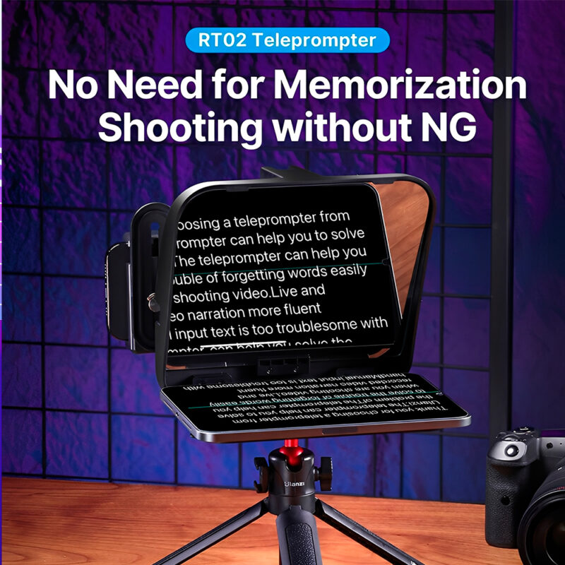 Teleprompter dobrável Ulanzi RT02 Tablet Celular Preto