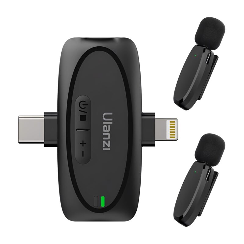 Microfone Lapela Ulanzi 3-in-1 Ios/Android/Câmera Preto