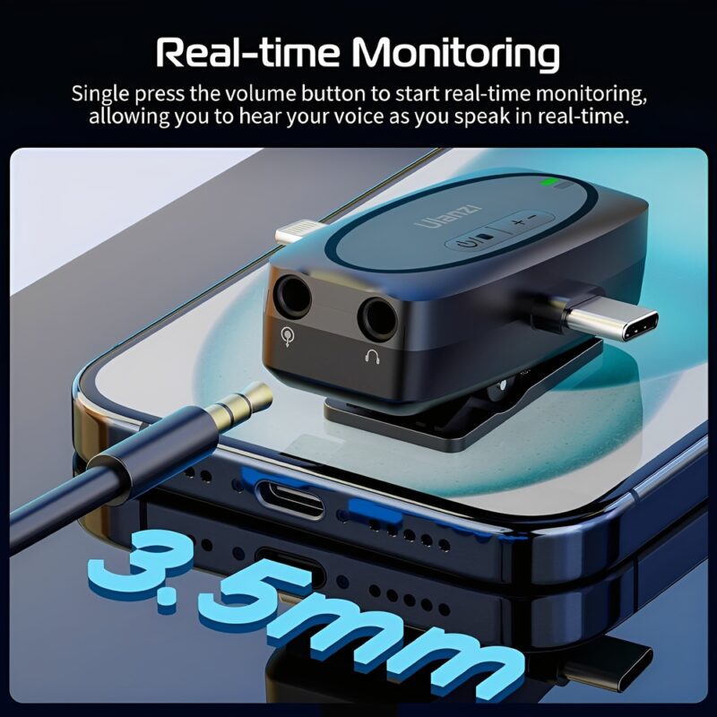 Microfone Lapela Ulanzi 3-in-1 Ios/Android/Câmera Preto