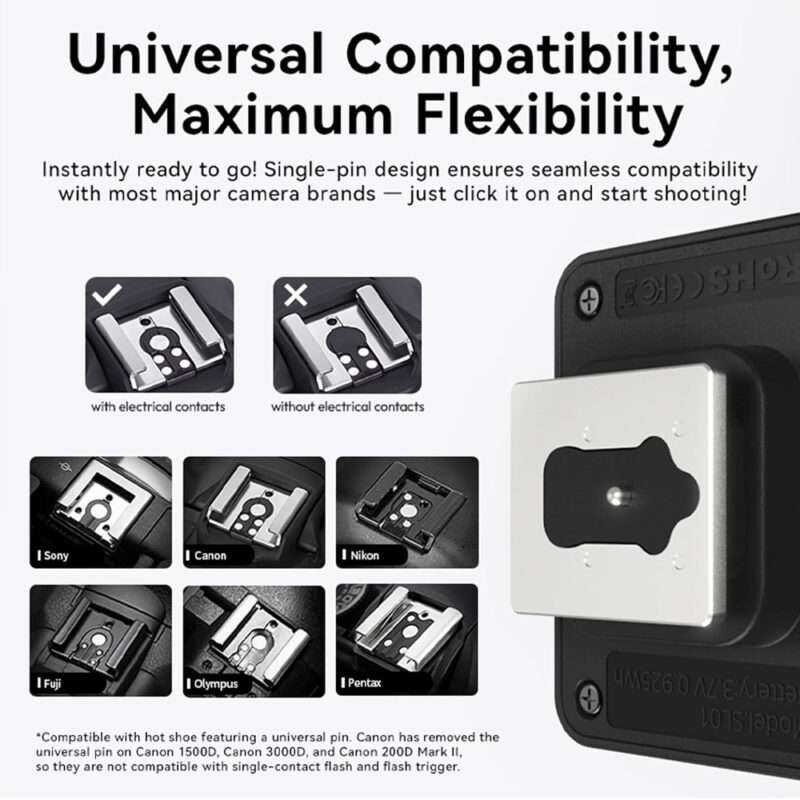 Mini Flash Speedlite p/Câmera Ulanzi Luz Vídeo Preto