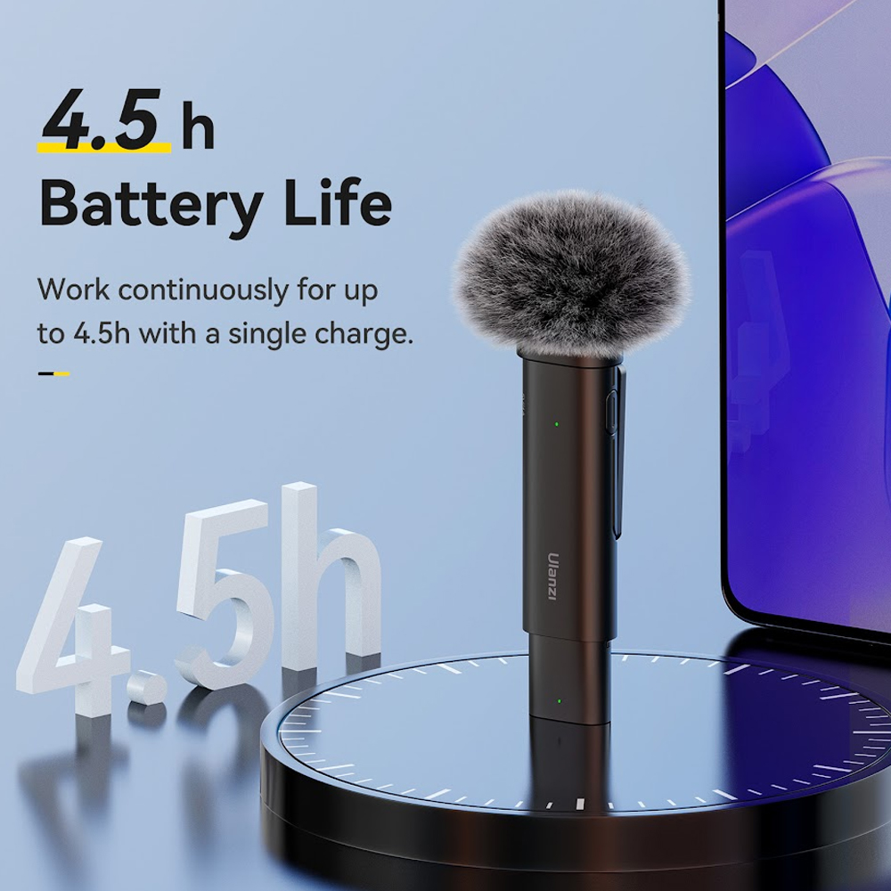 Microfone de Lapela Ulanzi WM-10 com Clipe Usb C Preto