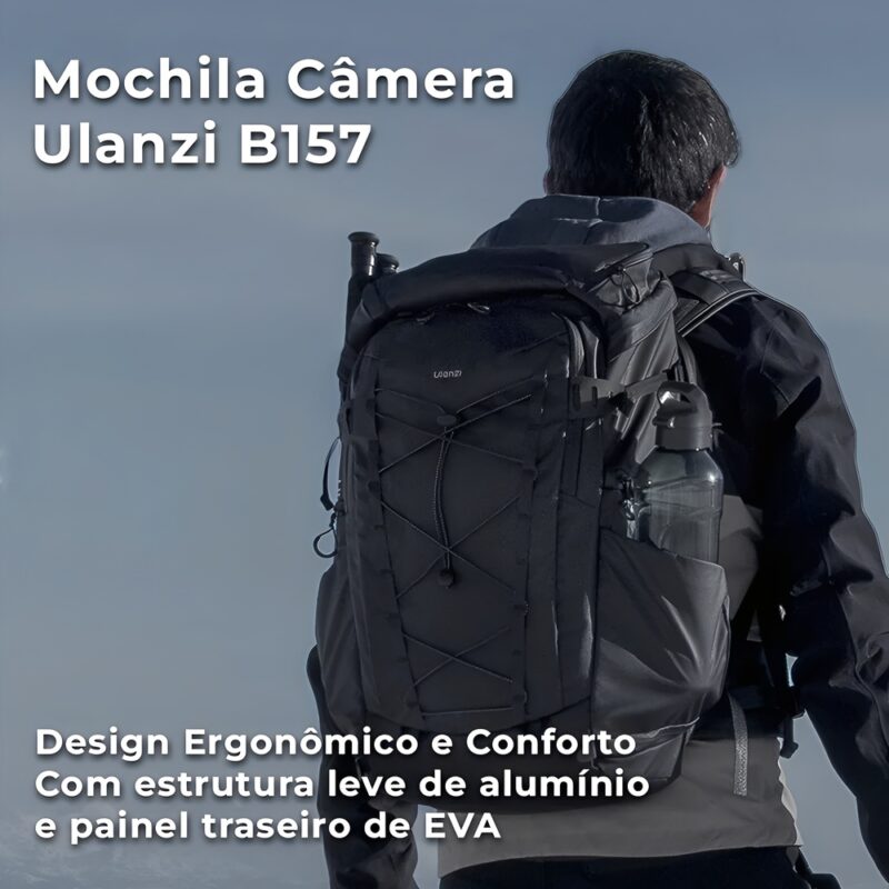 Mochila Câmera Ulanzi B157 Fotografia Ar Livre 38L Preta