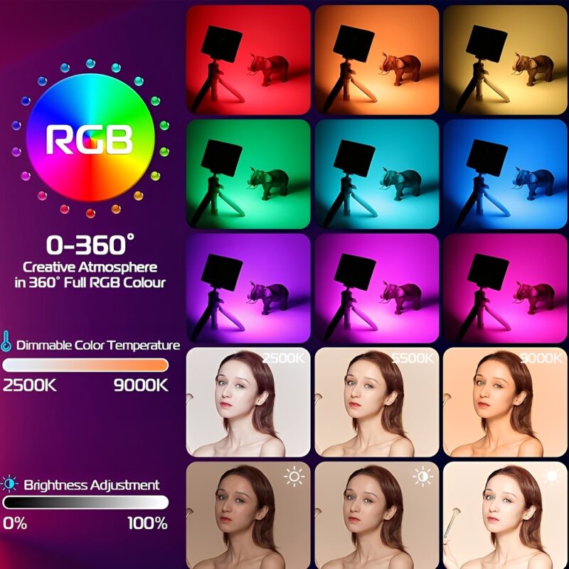 Luz de Led Rgb Ulanzi LT002 p/Estúdio Fotográfico Preto