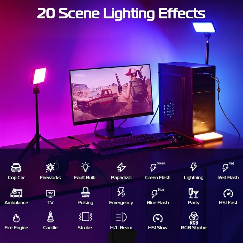 Luz de Led Rgb Ulanzi LT002 p/Estúdio Fotográfico Preto