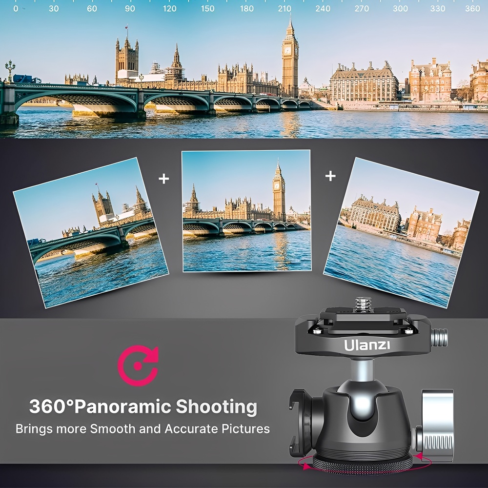 Cabeça Esférica Sapata Fria Dupla Ulanzi 1/4"-20 Preta