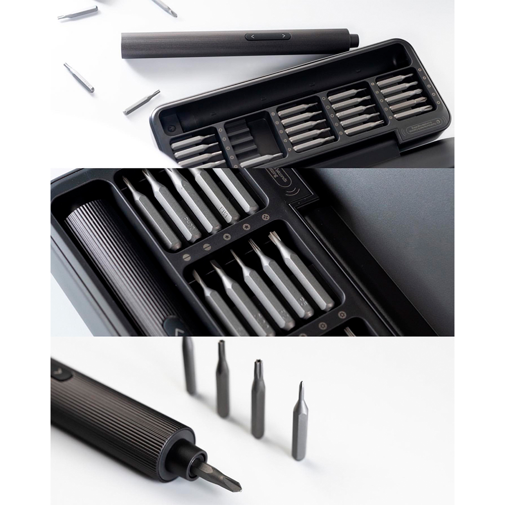 Kit Ferramenta Parafusadeira Hoto 25Bits Magnética Cinza