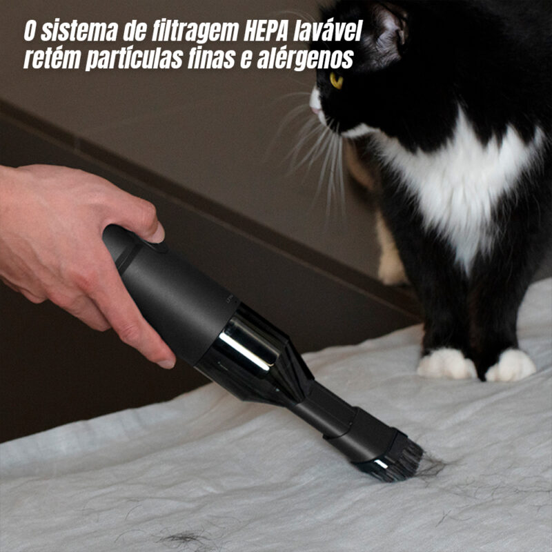 Aspirador de Pó Portátil Sem Fio Hoto 4in1 15000Pa Preto