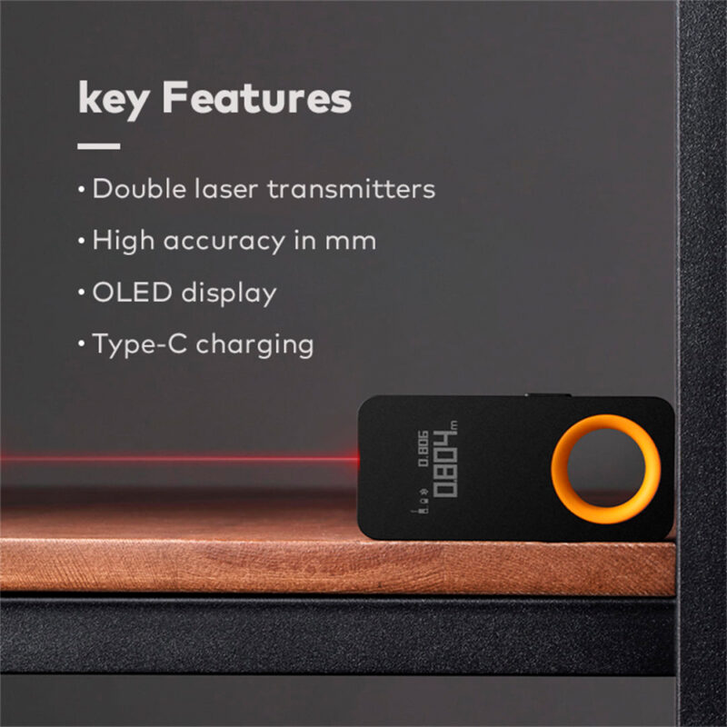 Medidor de Distância a Laser Hoto 30M, Bluetooth, Oled