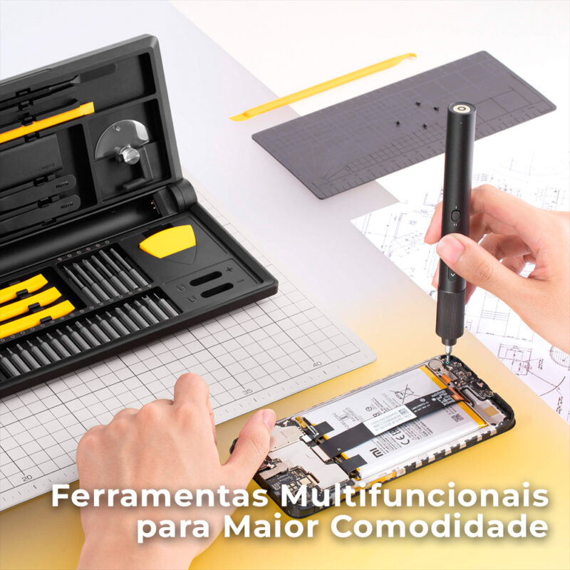 kit Multifuncional Hoto Pro pra Reparo Eletrônicos Preto