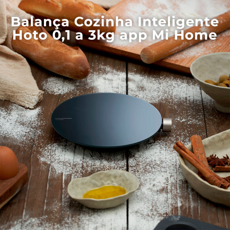 Balança Cozinha Inteligente Hoto 0,1 a 3kg app Mi Home