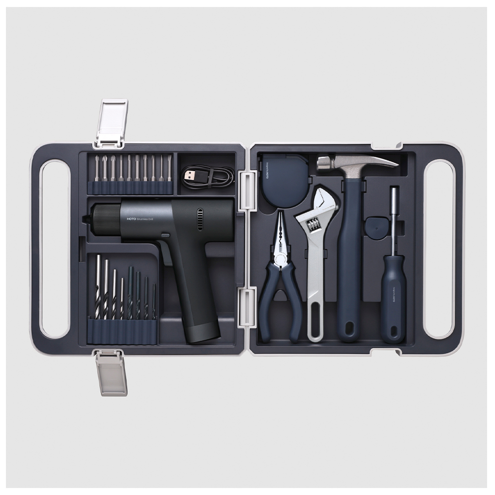 Kit de Ferramentas Multifuncional Hoto 9 Peças 12V Cinza