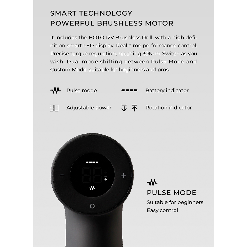 Kit de Ferramentas Multifuncional Hoto 9 Peças 12V Cinza