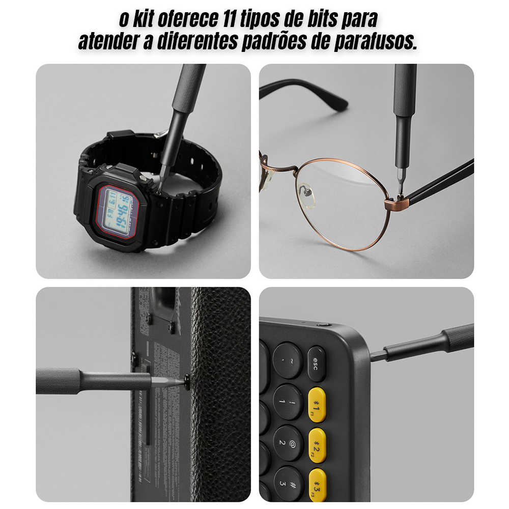 Kit Chave Precisão 28-em-1 Hoto Fenda/Broca Dark Cinza