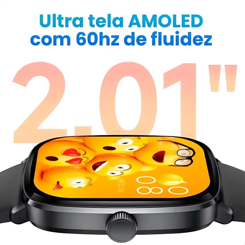 Smartwatch Bluetooth Haylou RS5 Tela Amoled 2,1" Preto