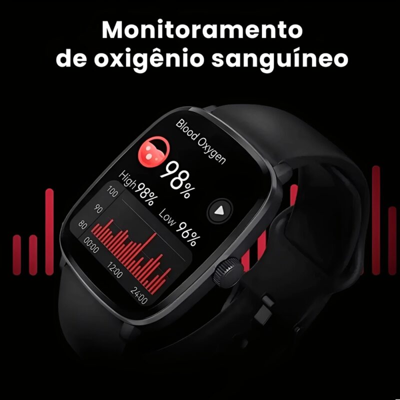 Smartwatch Bluetooth Haylou RS5 Tela Amoled 2,1" Preto