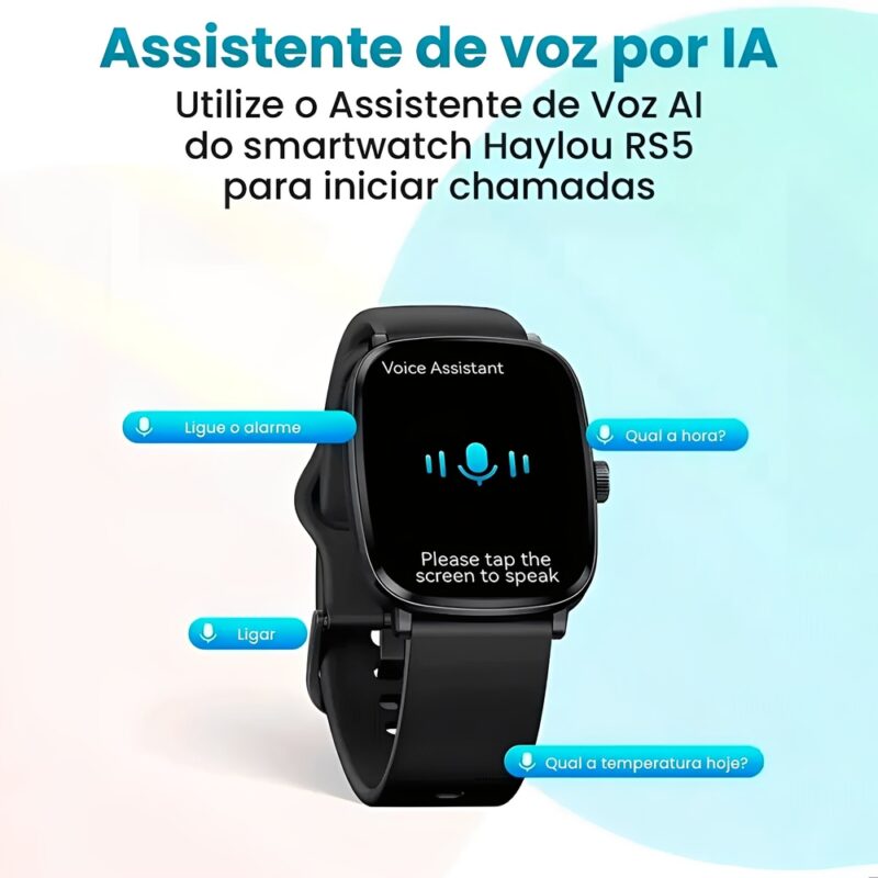 Smartwatch Bluetooth Haylou RS5 Tela Amoled 2,1" Preto