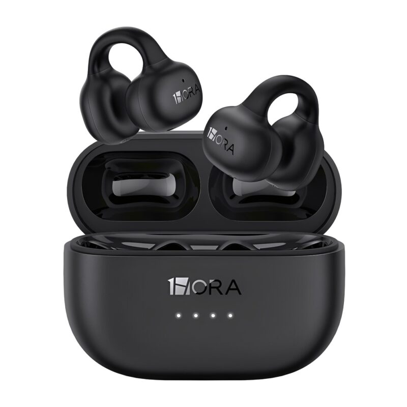 Fone de Ouvido Sem Fio 1Hora BT 5.3 Clipe Orelha Preto