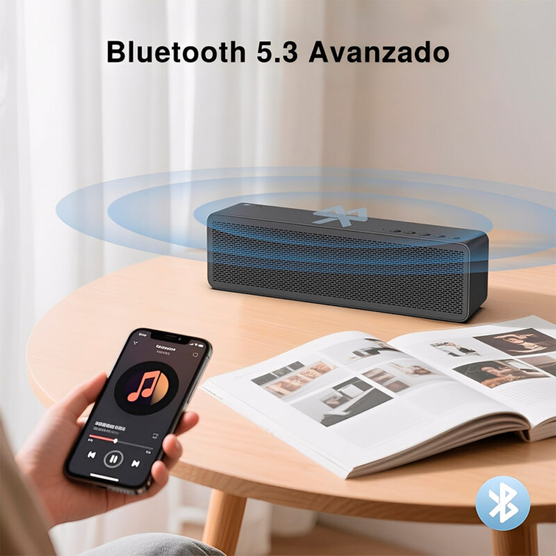 Caixinha Bluetooth 5.3 1Hora Alto-falante Portátil Preto