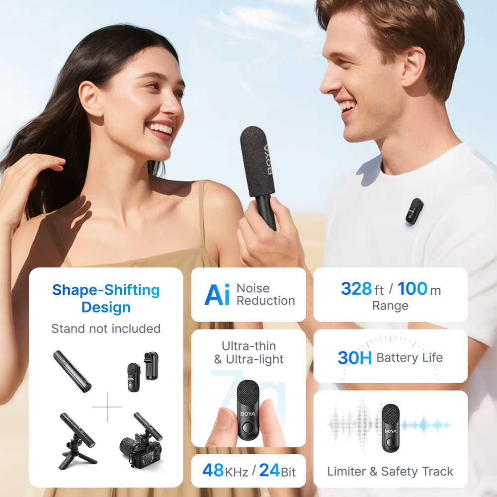 Microfone Lapela Boya Magic-02 iPhone/Android/Câmera