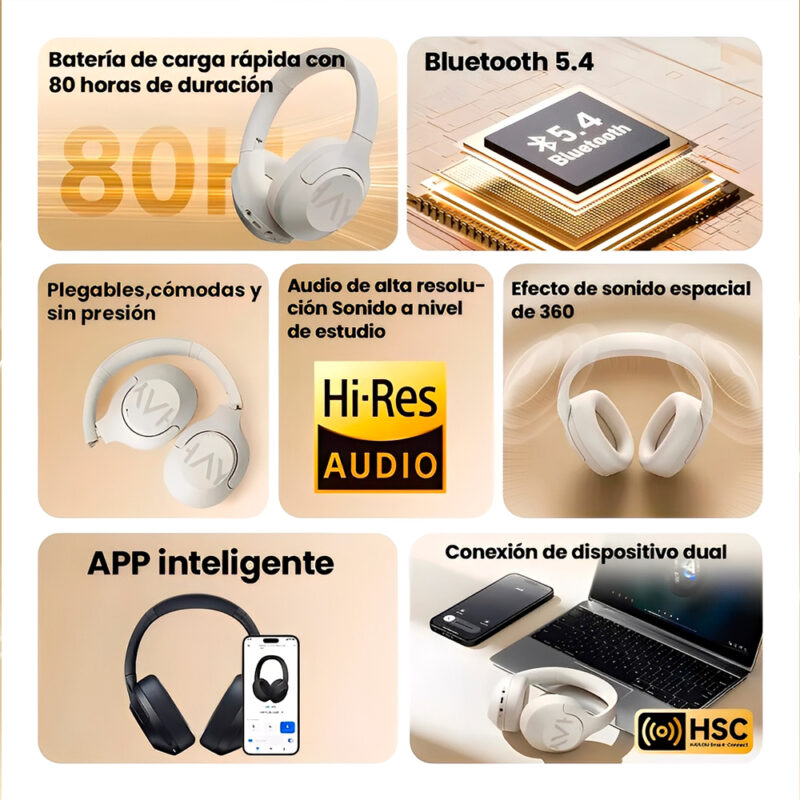 Fone Haylou S30 Pro Branco Creamy ANC 43dB Bluetooth 5.4
