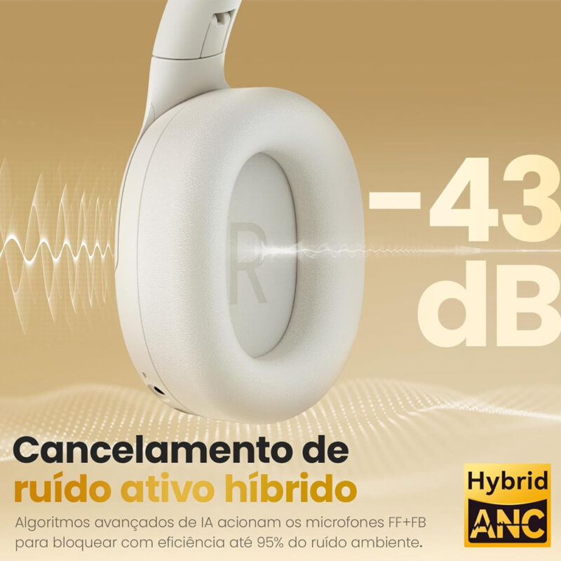 Fone Haylou S30 ANC 43dB, Bluetooth 5.4, Áudio Hi-Res