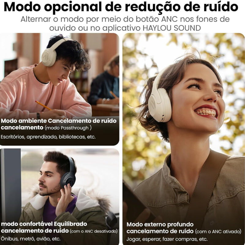 Fone Haylou S30 ANC 43dB, Bluetooth 5.4, Áudio Hi-Res