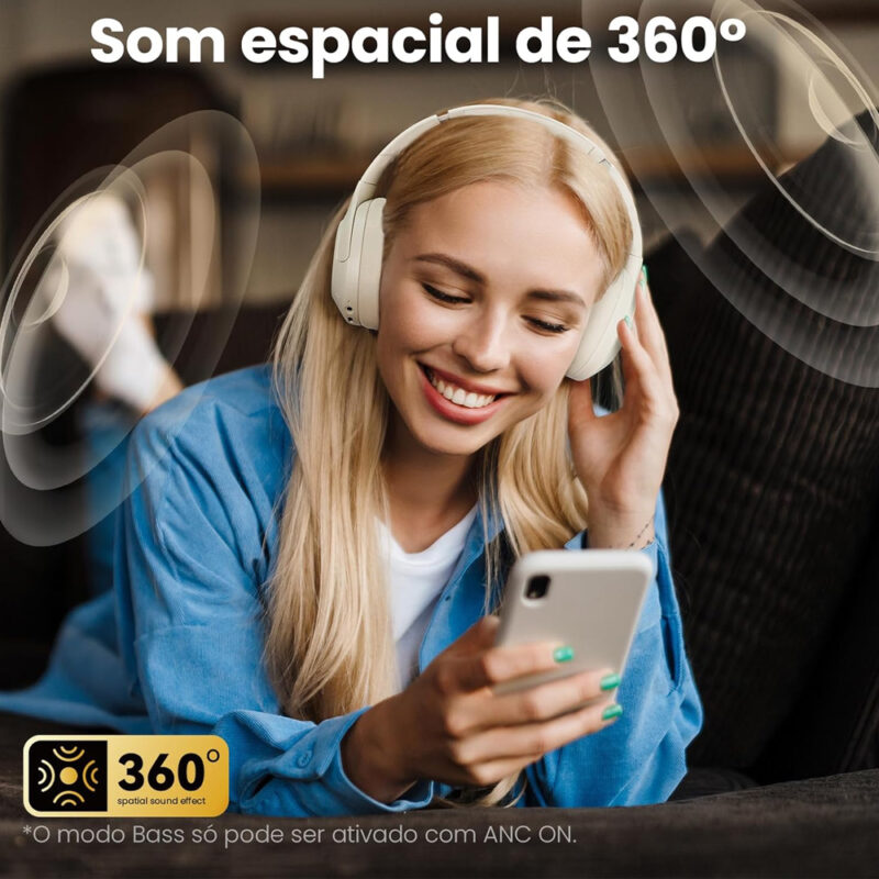 Fone Haylou S30 ANC 43dB, Bluetooth 5.4, Áudio Hi-Res