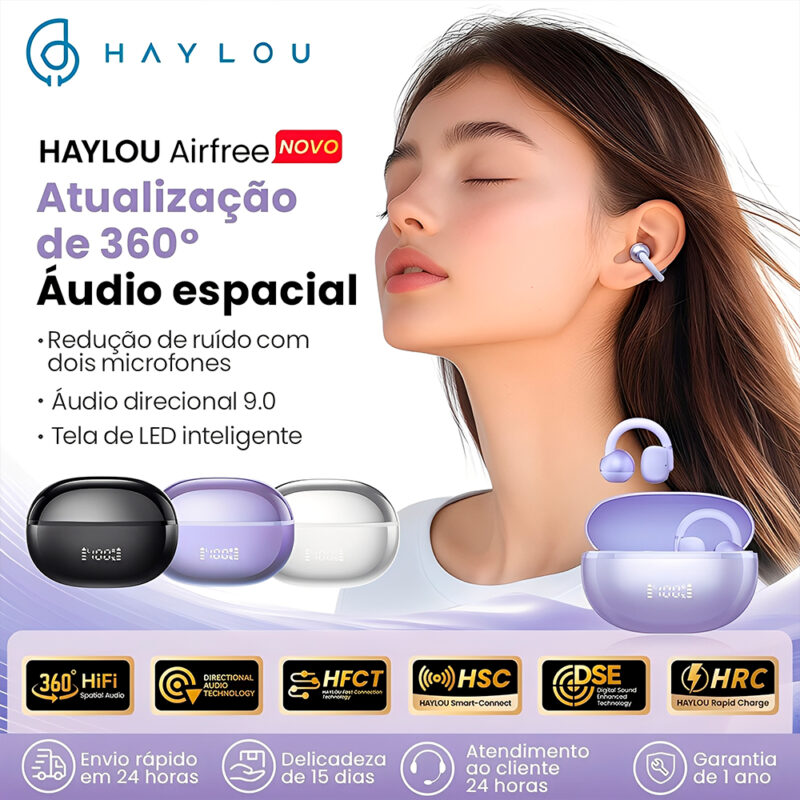 Fone Haylou Airfree OW03, Bluetooth 5.4, Design Clip-On
