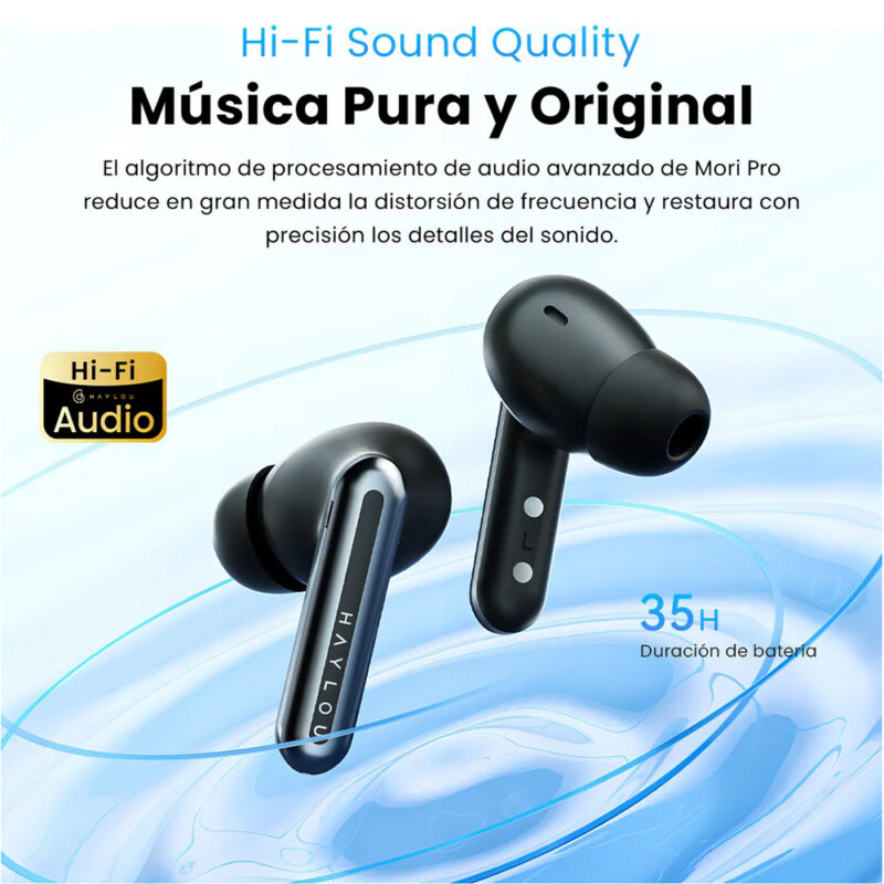 Fone Haylou Mori Pro T016 ANC 43dB, Bluetooth 5.4, Preto
