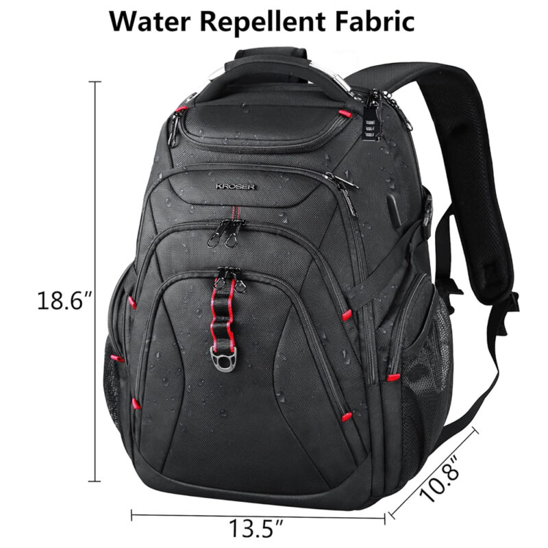 Mochila de Viagem Kroser Laptop 17.3" Porta USB Trabalho