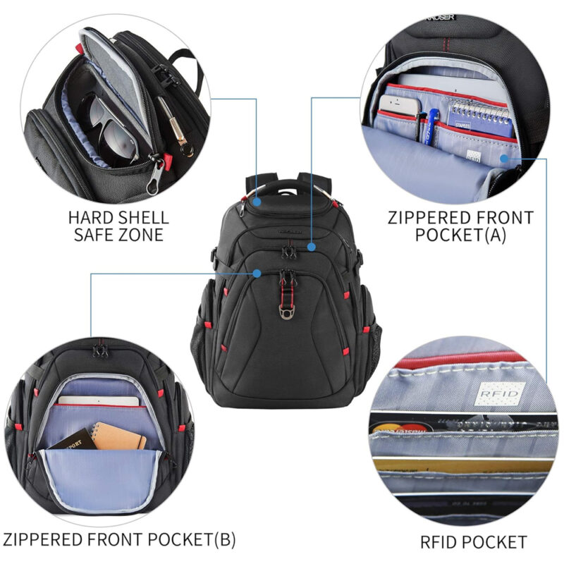 Mochila de Viagem Kroser Laptop 17.3" Porta USB Trabalho