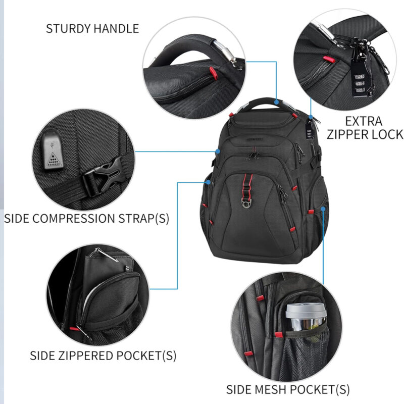 Mochila de Viagem Kroser Laptop 17.3" Porta USB Trabalho