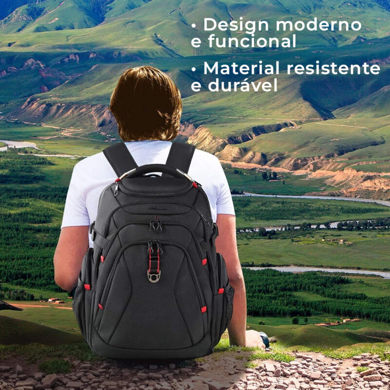 Mochila de Viagem Kroser Laptop 17.3" Porta USB Trabalho