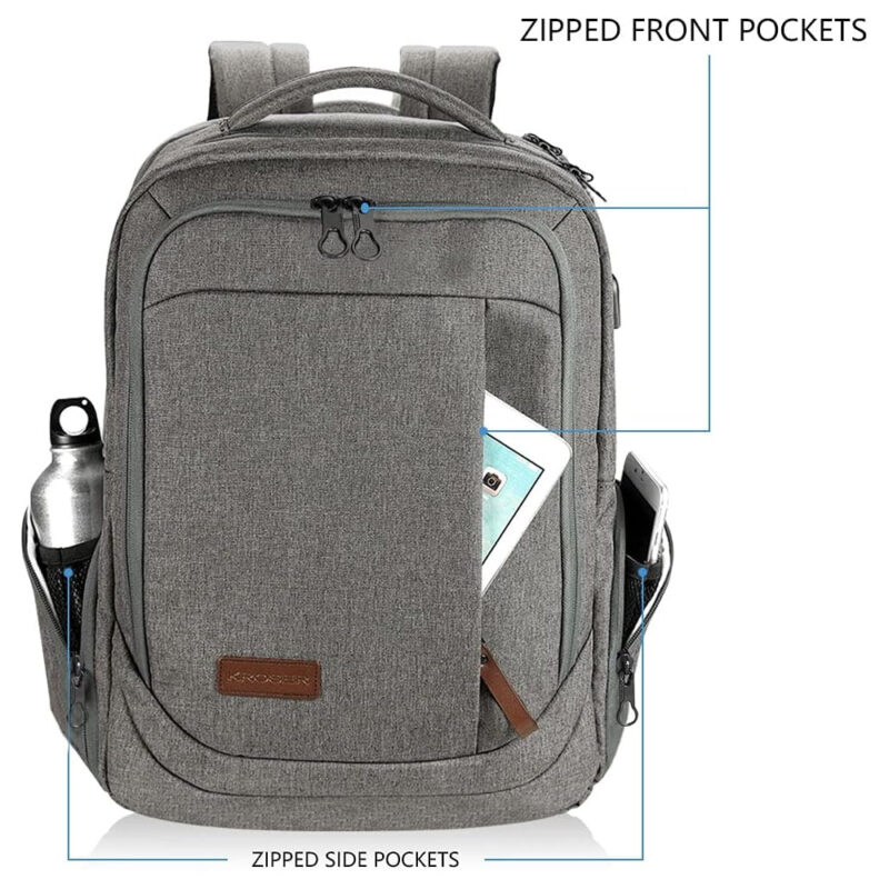 Mochila Escolar Viagem Kroser Laptop 17,3 PortaUsb Preta