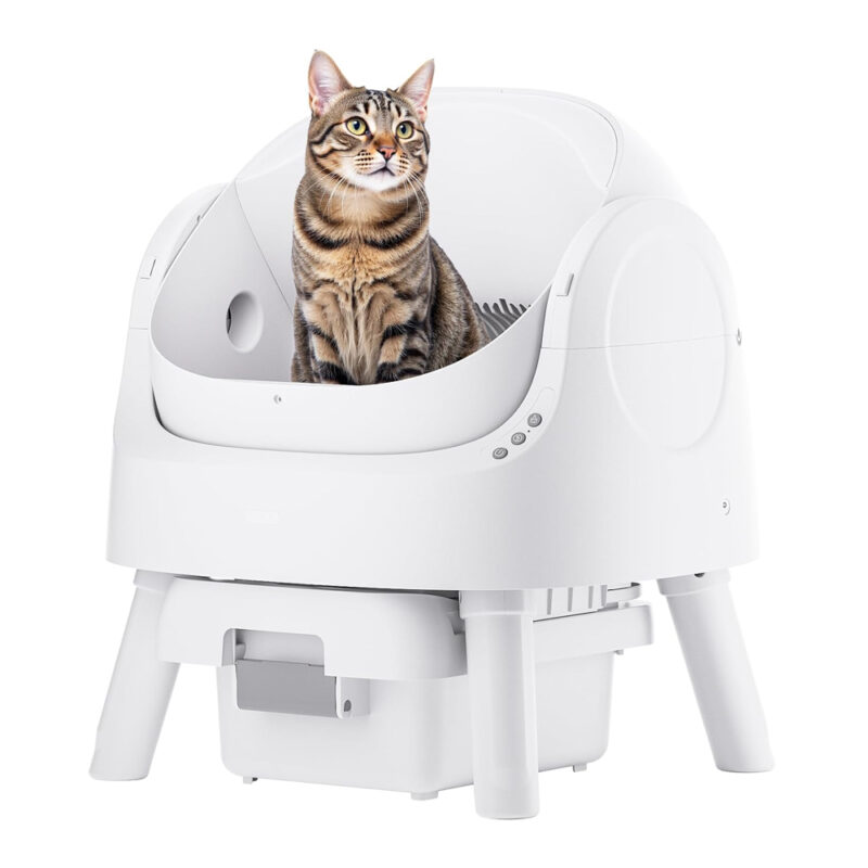 PetPivot Caixa de Areia Autolimpante Gatos Tampa Aberta