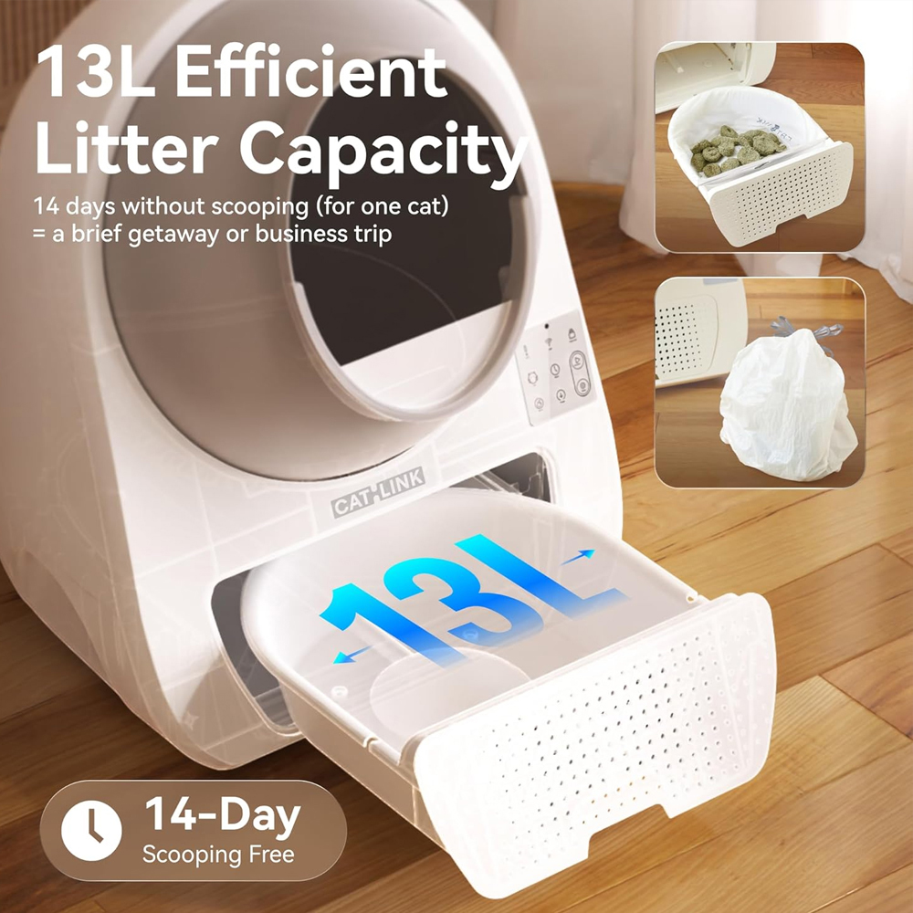 Escada Rampa CatLink Caixa de Areia para Gatos Branca