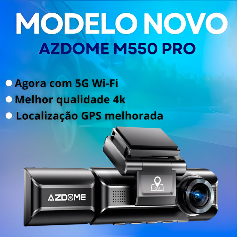 Câmera Painel Azdome M550 Pro DashCam Wi-Fi 3CH Gps 3.18