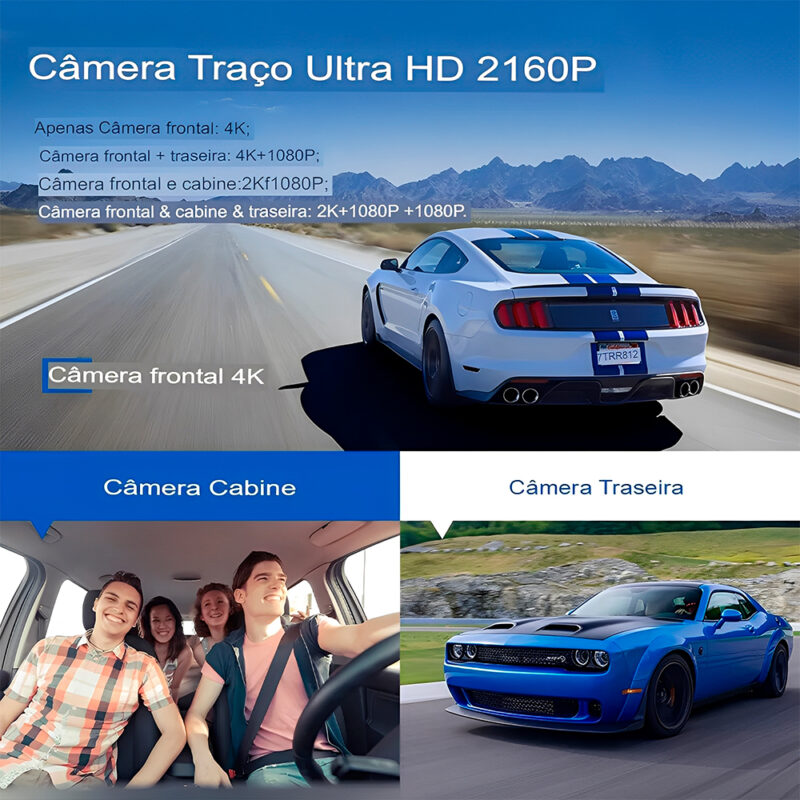 Câmera Painel Azdome M550 Pro DashCam Wi-Fi 3CH Gps 3.18