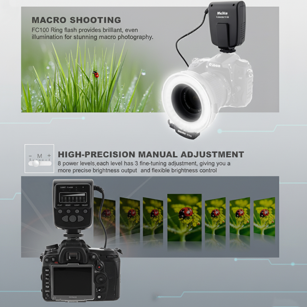 Flash Circular Macro Meike FC-100 Canon N Pentax Olympus