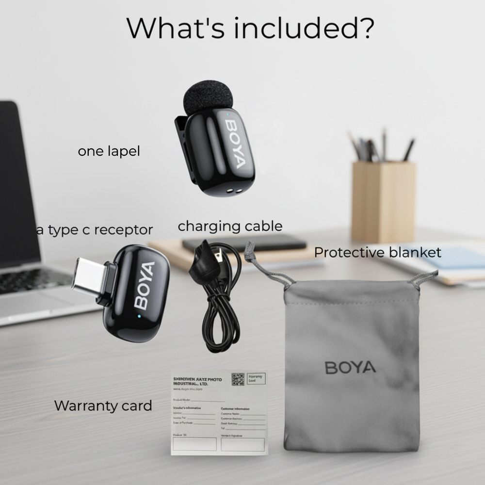 Microfone de Lapela Boya Boyamini-17 Android/Ios Preto