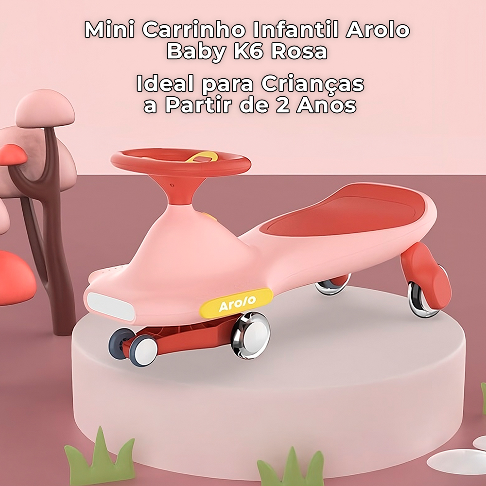 Mini Carrinho Infantil Arolo Baby K6 Rosa para Crianças