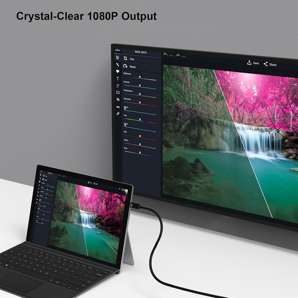 Benfei Cabo Mini DisplayPort Para VGA 1,8m 1080p Surface