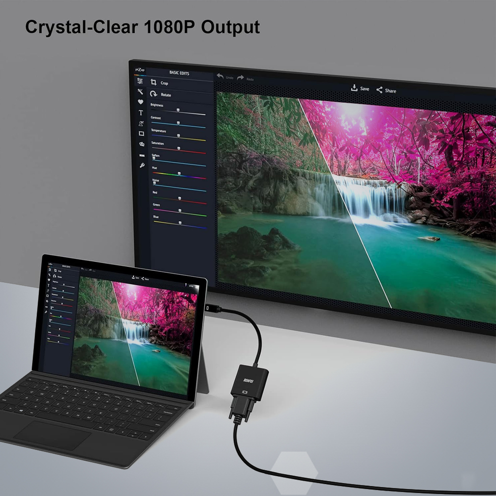 Benfei Adaptador Mini DisplayPort Para Vga 1080p Preto