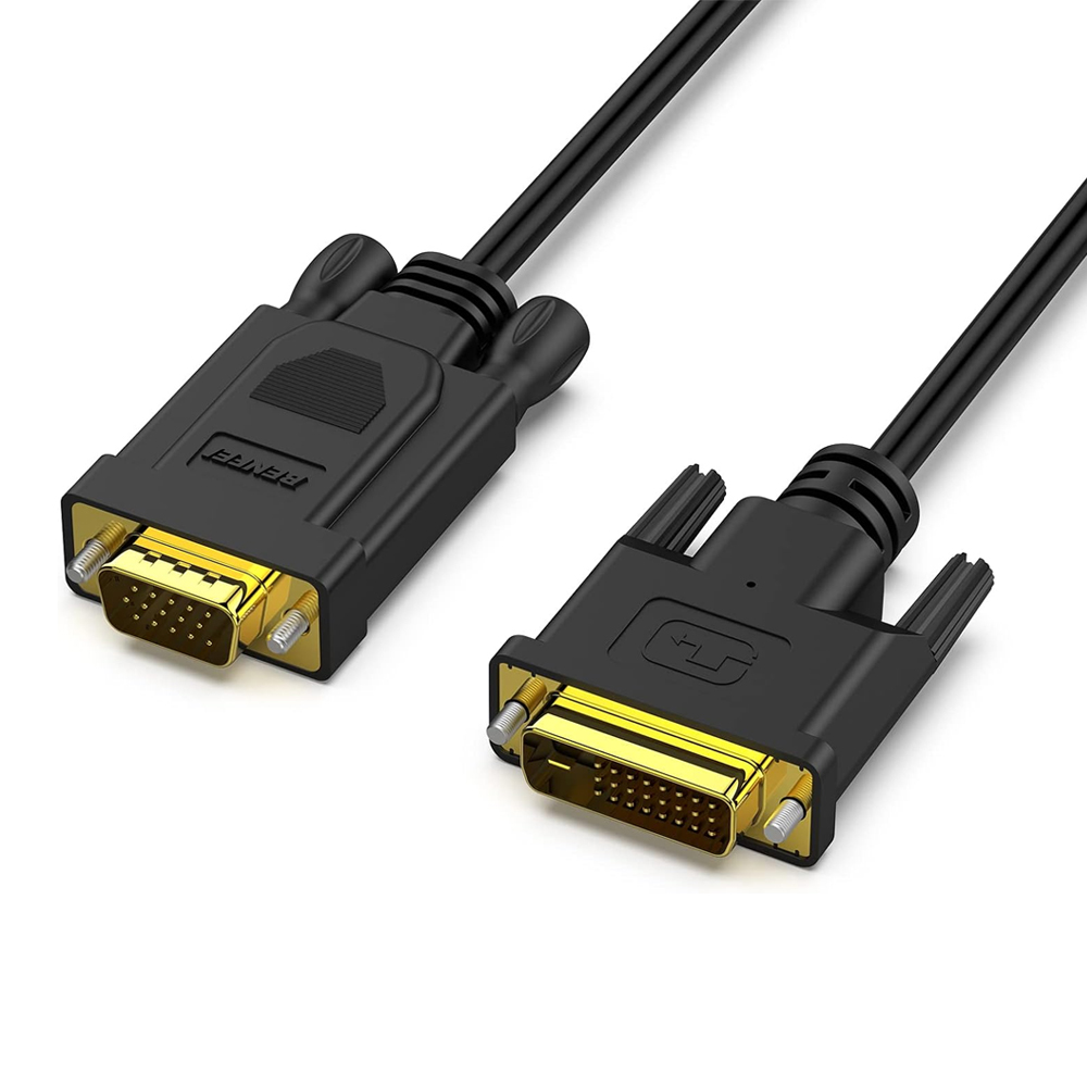 Cabo Benfei DVI-D Ativo Para VGA 1,8m Macho-Macho Ouro